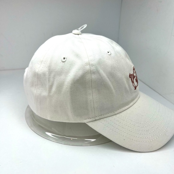 TRUE RELIGION JEANS CAP/HAT, THE COLOR IS "WHITE/WOOD-ROSE,” EMBROIDERED BUDDHA - Picture 4 of 8